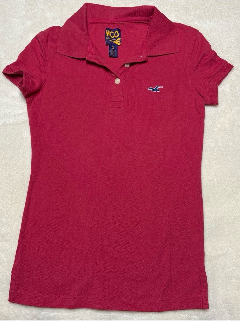 CO Women's Dark Pink Short-Sleeve Polo Shirt